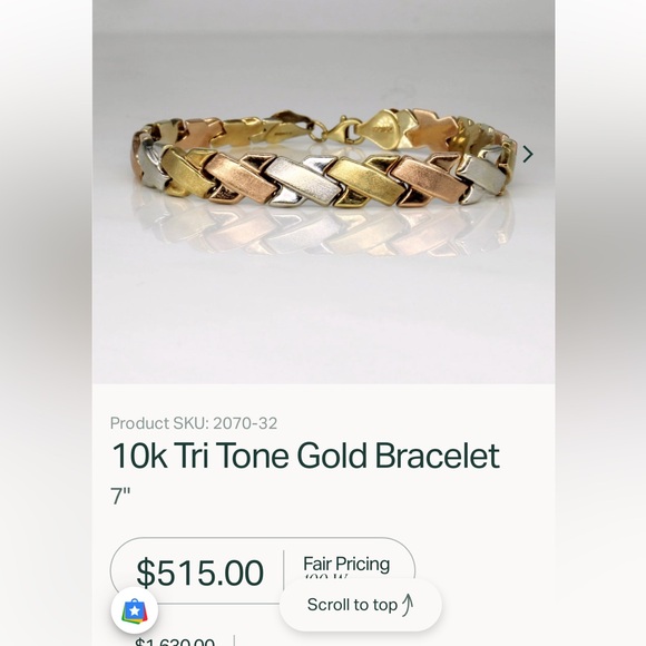 Ladies 10k woman’s bracelet. 7’ originally from Zales. Good tri-colored. - Picture 4 of 4